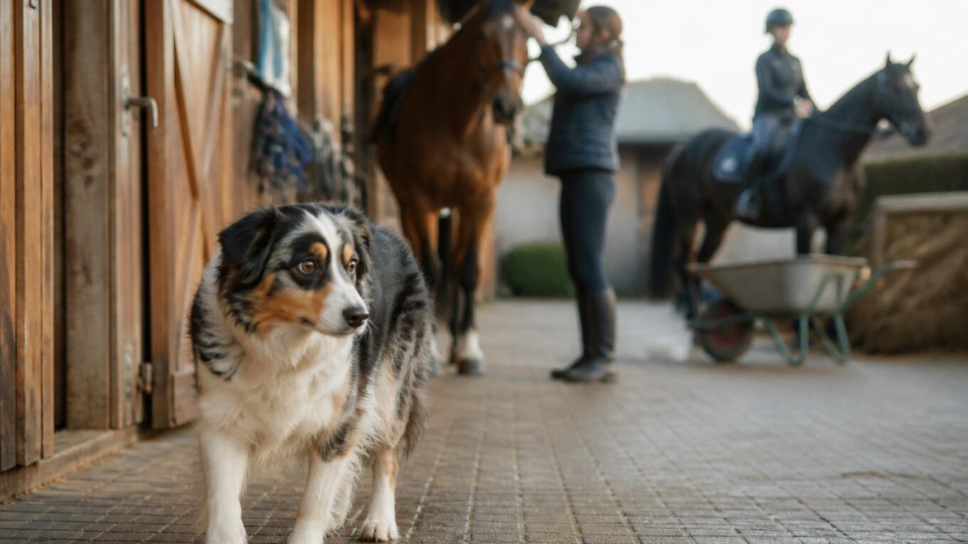Hund am Stall: Warum Hunde zwischen Pferden, Menschen und Bewegung schnell überfordert sind